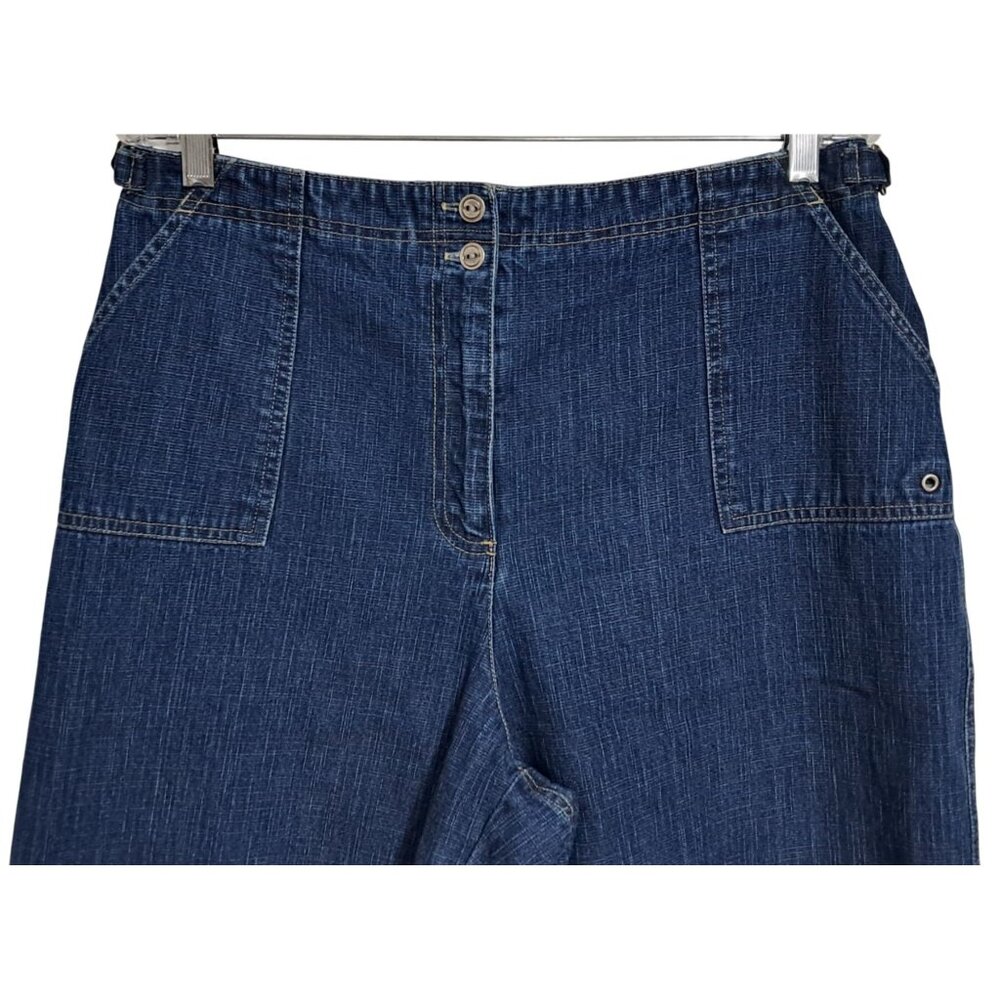 Studio Works Petite Womens Denim Capri Pants Blue Size 16P Cotton Casual - Picture 5 of 10